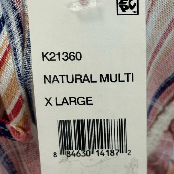 Monteau Kids Ruffle Cap Sleeve V Neck Striped Print Blouse - Pink Cream -size XL - Picture 6 of 6